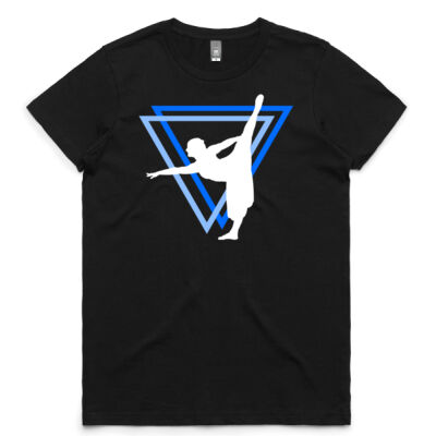 Dance 4 All - Womens Blue Silhouette T-Shirt Thumbnail